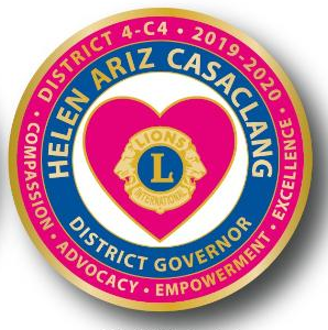 Lions District 4-C4 - Serving San Francisco County, San Mateo County and the City of Palo Alto. District Governor Helen Ariz Casaclang’s pin for her term leading the district from 2019-2020